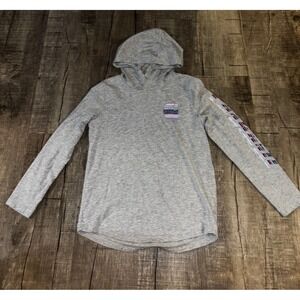 Carhartt Girls Heather Gray Aztec Graphic Hooded T-Shirt Size M 10